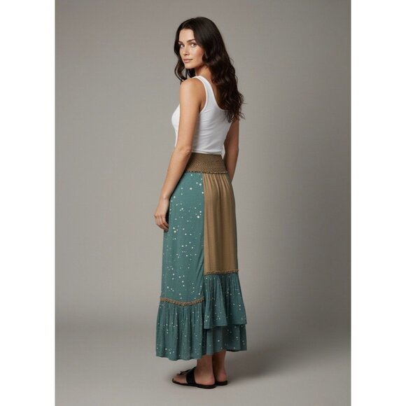Rare Vtg Free People Beaded Waist Maxi Skirt | Boho Cottagecore Y2K Coquette 4/S - Picture 7 of 16